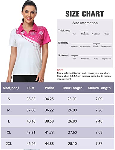 Jacketown Summer Tops For Women Collared Golf Polo Shirts Cool Dri Lightweight Short Sleeve Sports Shirts(White, Xl) #TOP4