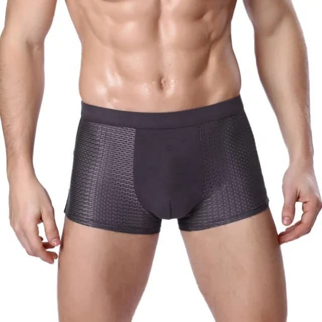 Men Breathable Pouch Men Underwear Packs Mesh Boxer Briefs | Dots | Free Size (L, 2)