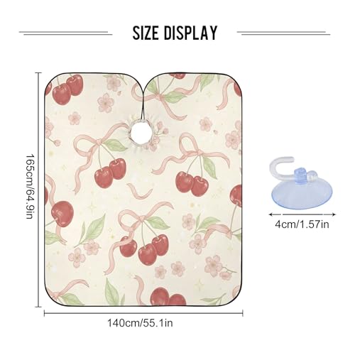 Burbuja Capa de Barbero Cherry, Capa para Corte de Cabello con Cuello Ajustable Impermeable de Poliéster para Salón Barbero Unisex Adulto miniatura 3