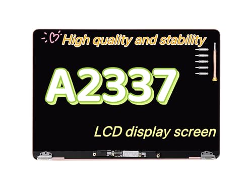 SKINGE Replacement for Air 13 M1 2020 A2337 EMC 3598 MGN63 MGN93 MGND3 MGN73 MGNA3 MGNE3 13.3 inches 2560x1600 Full LCD Screen Complete Top Assembly (Rose Gold)