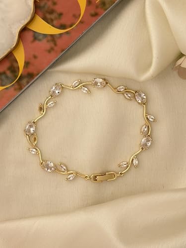 Image of Anti-Tarnish Tulip Bracelet for Women Stylish | Gold Plated Bracelet for Women | Fairy Bloom Rapunzel Bracelets | Daily Wear Gifting Jewellery | Gift for Anniversary