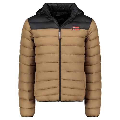 Geographical Norway Amigoclerc Men Hood Taupe L - Chaqueta Cortavientos Para Hombre - Chaqueta Impermeable De Manga Larga - Ideal Para La Temporada De Senderismo Verano Invierno (Topo M)