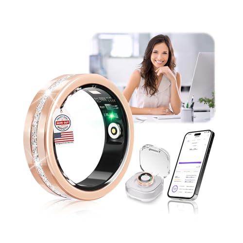 Image of 10 Gen Diamond Smart Ring and Wireless Charging Case【Industry Ranking No.1 - 0 Measurement Error】 2026 Smart Ring for Women & Men for Sleep Tracking Wearable Device,Fitness Ring【Gold 8#】