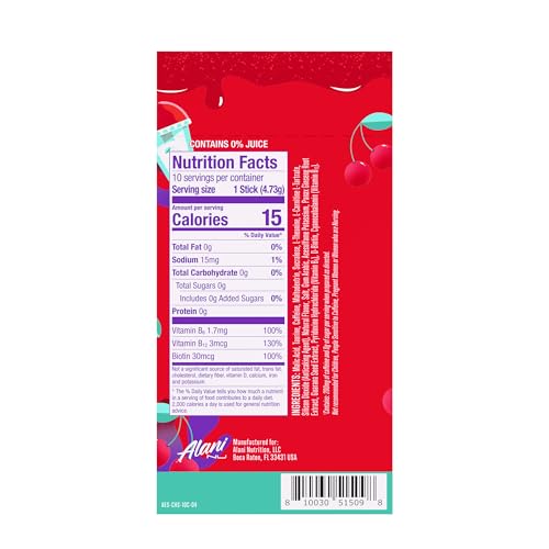 Image of Alani Nu CHERRY SLUSH, Energy Sticks Drink Powder, 200mg Caffeine, Pre Workout Performance with Antioxidants, On-The-Go Drink Mix, Biotin, B Vitamins, Zero Sugar, 5 Calories, 10 Pack
