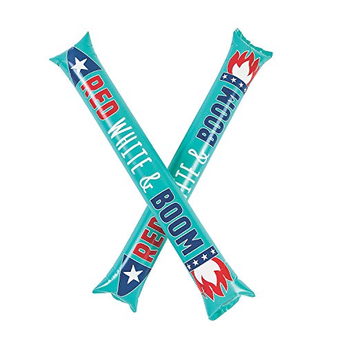 Fun Express Multicolor Inflatable Mylar Patriotic Boom Sticks (23