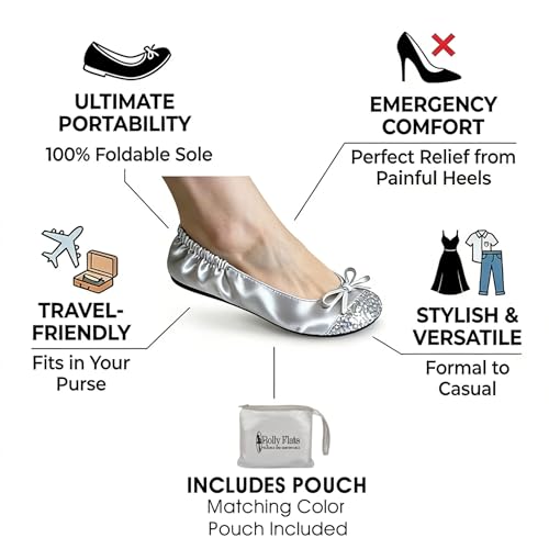 Image of Women's Foldable Ballet Flats - Portable Flat Shoes for Travel and Wedding that Fit in Your Purse