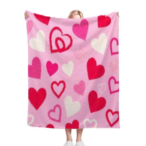 Manta Polar 220 x 240 Estampado de Corazones, Mantas para Cama 105 de Franela Cálida y Cómoda para Niños y Adultos, Mantitas para Sofá Reversible para Cubre Sofa Colchas, Fácil de cuidar_6959a