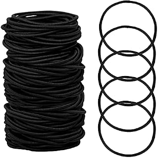 HXC 100pcs Black Elastic Hair Bands, Small Elastic Hair Bobbles For Women, 2mm Thin Hair Tie for Kids , Soft Hair Bands withou Metal, Elastic Ponytail Holder