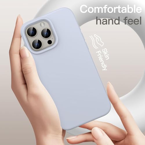 Image of DIZORO Compatible for iPhone 16 Pro Max Case 6.9, Slim Liquid Silicone 3 Layers Full Covered Soft Gel Rubber Phone Case Protective Cover 6.9 Inch (Mist Blue.)
