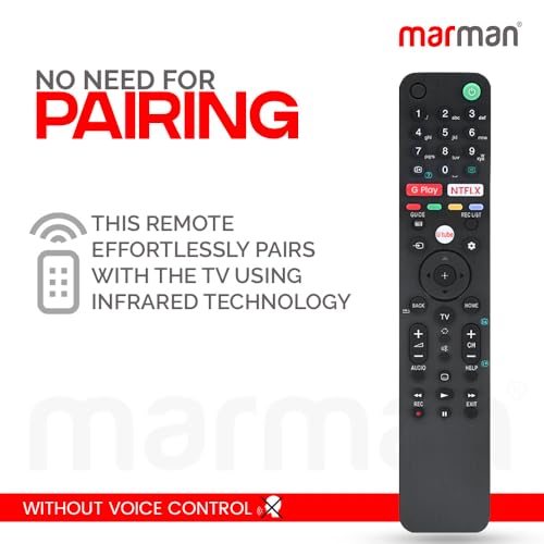 Image of marman Replacement of Sony Tv Remote Bravia Original Model 4K OLED QLED FHD UHD Smart Android Television Without Voice Command But Replicate Exact Feature of Genuine Remote Control