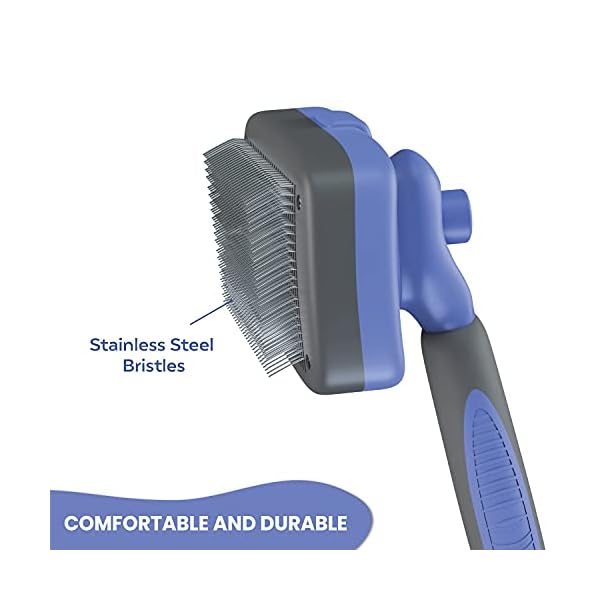 SCRUBIT-Pets Self-Cleaning Slicker Brush: Cat & Dog Brush for Shedding – One-Click Cleaning w/Retractable Bristles – Ergonomic Handle for Complete Comfort – Helps Pets Large and Small – Dog & Cat Grooming Supplies SCRUBIT-Pets Self-Cleaning Slicker Brush: Cat & Dog Brush for Shedding – One-Click Cleaning w/Retractable Bristles – Ergonomic Handle for Complete Comfort – Helps Pets Large and Small – Dog & Cat Grooming Supplies
