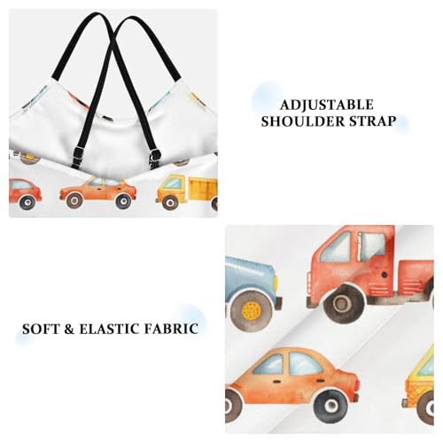 ALAZA Watercolor Car Girls Swimsuit Bathing Suit Beach Swimwear One Piece 3-10T3