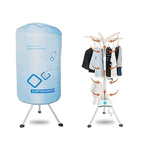 Concise Home Draagbare elektrische wasdroger, 1000 W, grote capaciteit, 10 kg, dubbele aluminiumlegering, energiebesparend, natte kleding, warme luchtdroger