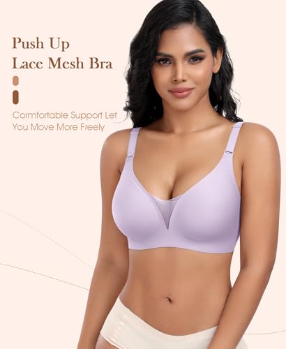 Wireless Lace V-Neck Bra for Women - Plus Size S-3XL - Image 3
