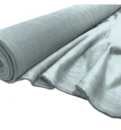 EU Fabrics Faux Suede Fabric | Luxury Suedette Upholstery Material by The Metre | Plain Suede Fabric for Dressmaking | Alcantara Fabric Ideal for Chairs, and Benches (Powder Blue, 1 Metre x 150cm)