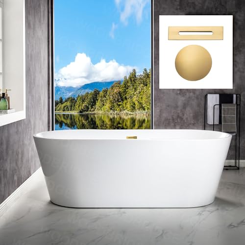 WOODBRIDGE 71" Acrylic Freestanding Bathtub Contemporary Soaking White Tub with