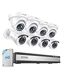 ZOSI Full 1080p 16 Channel Home Security Camera System with AI Human Vehicle Detect, 8 x 1080p Weatherproof CCTV Bullet Dome Camera Outdoor, H.265+ 16CH DVR with 2TB HDD, Night Vision, Alert Push