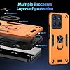 Funda compatible con Honor X8D con soporte magnético para auto [PC rígido+TPU] 2 en 1 antigolpes, resistente a caídas, protección de lente, naranja 6