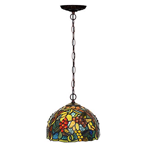 Lustres de style vintage suspension vitrail réglable pour salon