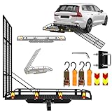 1200lbs Hitch Cargo Carrier, 55' L x 34' W Heavy Duty Cargo Carrier with 54' Ramp,...