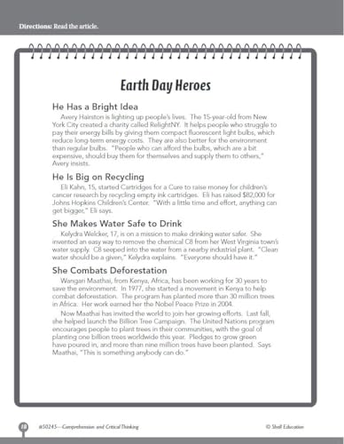 Shell Education SEP50245 Comprehension And Critical Thinking Grade 5 thumb #4