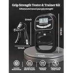Grip Strength Tester Trainer Electronic Hand Dynamometer of 396lbs/180kg & Grip strengthener with Adjustable Resistance for Sports Home Gym with Digital Display Precision Training for Rehab Fitness - Image 2