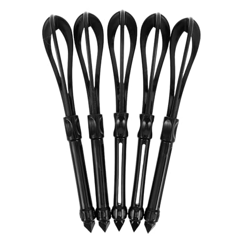 Hohopeti Batidor para Mezclar Tinte de Cabello de Plástico Negro, 5 Unidades, Herramienta Profesional para Salón de Belleza y Peluquería, Agitador Práctico para Crema Reutilizable