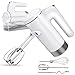 Handmixer Elektrisch, 400W Küchenmixer mit Aufbewahrungskoffer Auswurftastendesign, spülmaschinengeeignet für einfaches Schlagen von Teig Kuchen und Brot backen + 9-Gang +6 Edelstahl Aufsätzen