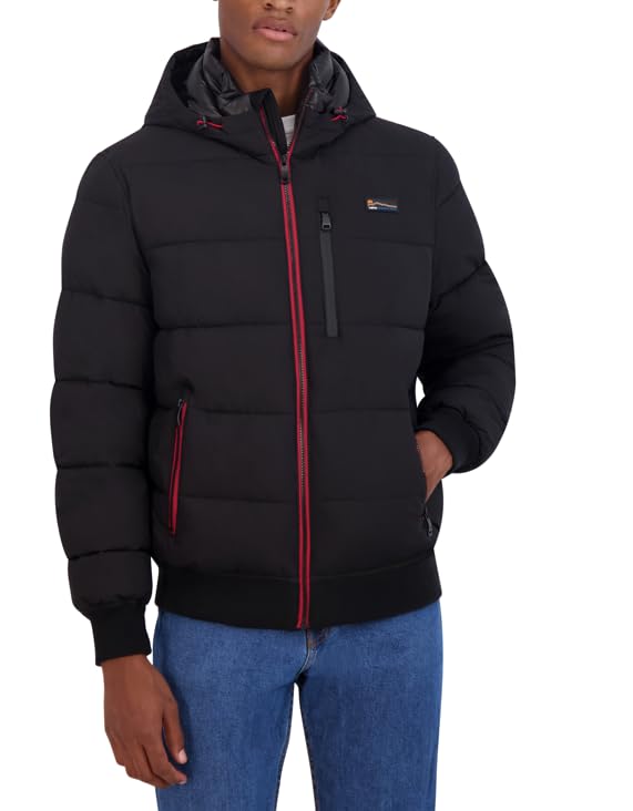 HFX Men's Hooded Puffer Bomber Jacket Jacket