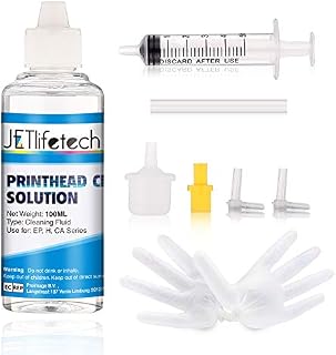 JETlifetech Printhead Cleaner Kit for All Inkjet Printers, Printer Nozzle Cleaning Kit Compatible for All Print Heads of Printers Epson/Canon/Brother/HP/Lexmark/Kodak and Samsung, 100ml