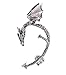 European Drogon Gold Alloy Stud Earrings(Sliver)