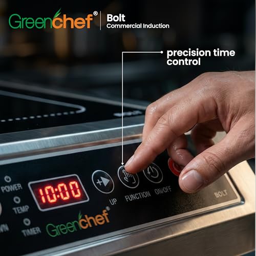 Image of Greenchef Bolt Commercial Induction Cooktop | Heavy-Duty Induction Stove | High Power | Digital Temperature & Power Control | Energy Efficient | Precision Time control | 3500 Watt Power
