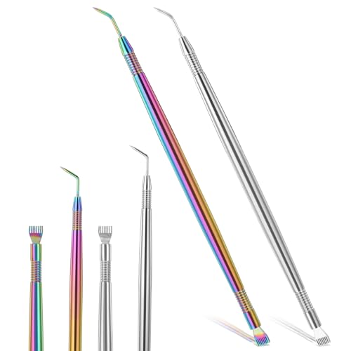 2 Stück Edelstahl Wimpernlifting Seperator,Ymapinc 2 in 1 Wimpernbürstchen Wimpernkamm Lash Lifting Zubehör Tool Wimpernverlängerung Werkzeug für Volume, Klassische und Wimpern