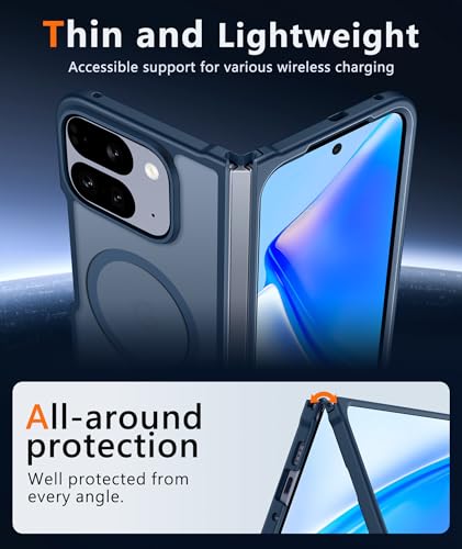 Image of FNTCASE for Google Pixel 10-Pro-Fold Magnetic Case: Translucent Matte Textured Military Grade Drop Protection Cell Phone Cover - Slim Rugged Durable Shockproof Protective Bumper Cases