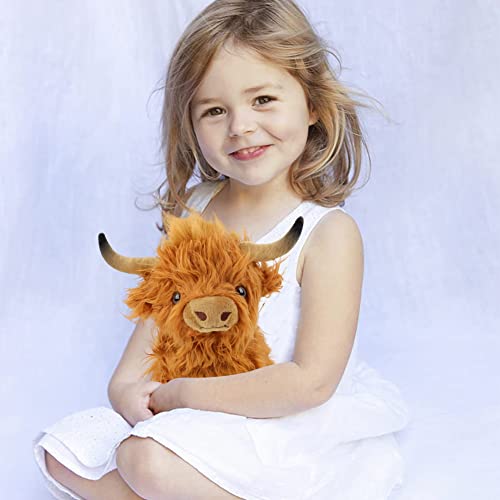 IOSCDH High-LAN-d Cow Soft Toy Plush Toy,Cow Kuscheltier,hochlandrind Kuscheltier,Flauschiges Plüschtier, für Kinder Mädchen Junge Fans Geburtstag Geschenk,zum Spielen,Sammeln & Kuschel