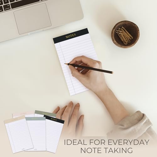 ZICOTO Conjunto de 5 blocos de notas estéticas - Blocos de notas pautados de qualidade 12,7 x 20,3 c