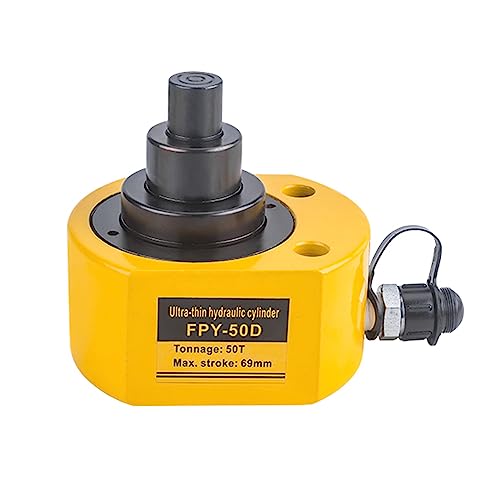 Image of 50T 65mm /2.6 inch Stroke Hydraulic Cylinder Low Profile Jack Multi-Section Ram Jack Lifting Cylinder for Machinery Ship Bridge Construction