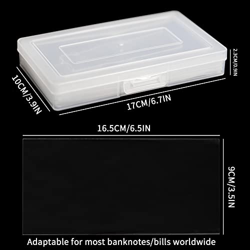 100 Pieces Dollar Bill Holder With Storage Box, Clear Paper Money Sleeves Currency Sleeves And Holder Money Collection Sleeves Bank Note Sleeves For Collector Pn02 #TOP1