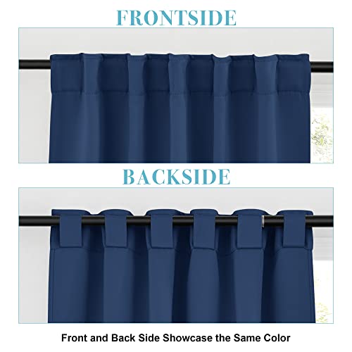 Image of RYB HOME Small Window Curtains Blackout, Privacy Thermal Insulating Drapes for Bedroom Bathroom Basement Cafe Classroom Window Decor, W 34 x L 45 inches, Navy, 2 Panels