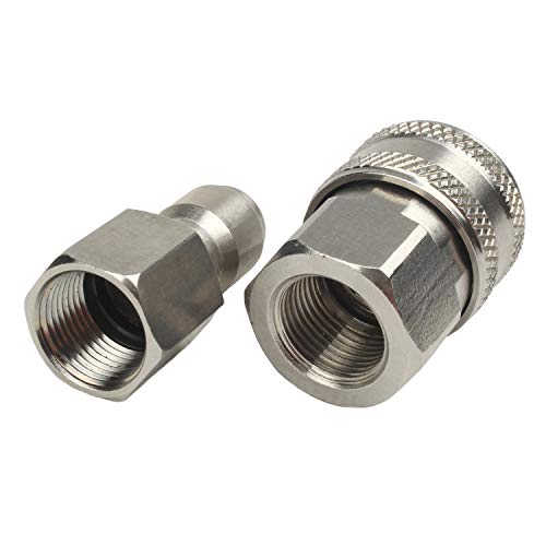 Wilteexs 18709 3/8-Inch Stainless Steel Quick Connect Pressure Washer Adapter Set, Max Pressure 5000 Psi Rating #TOP2