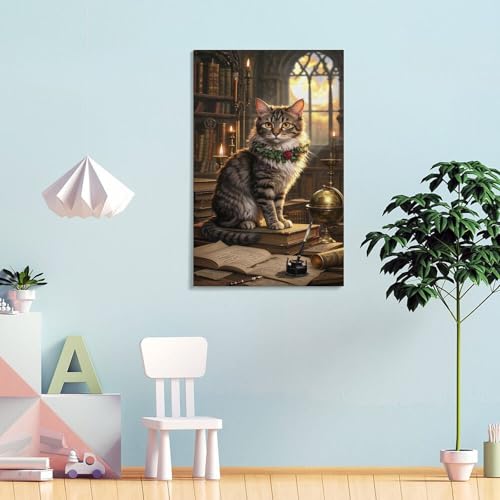 Peinture Devon Rex tableau chat decoration murale pour salon 30x45cm - 4