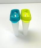  TUPPERWARE Lollitups Eisparadies, 2X Eismaker EIS am Stiel TÜRKIS/Limette
