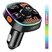 Produktbild MANLI Bluetooth FM Transmitter QC3.0 Auto Ladegerät, Bluetooth Auto Adapter Radio Transmitter MP3 Player mit 7 Farbiges Umgebungslicht, Unterstützt TF Karte/USB-Stick, Siri Google, KFZ Freisprech