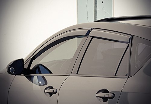 Wellvisors Window Visors Wind Deflectors Compatible With Mazda 2010-2013 Mazda 3 Hatchback With Black Trim Rain Guards 3-847Mz004 #TOP7