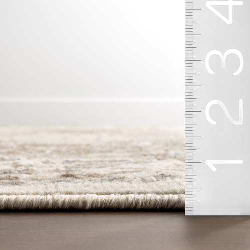 nuLOOM 9x12 Becca Traditional Tiled Area Rug, Beige