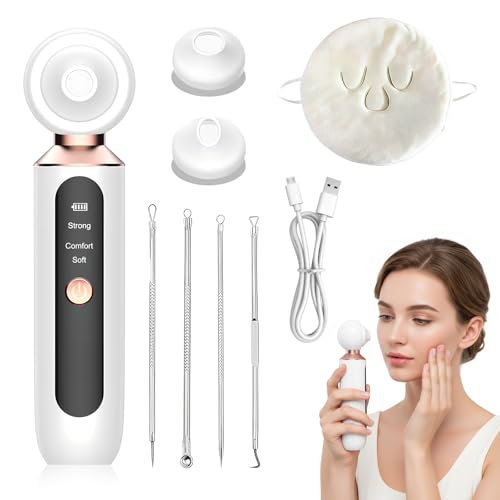 Succionador De Puntos Negros Removedor, Aspirador De Poros Eléctrico,Limpia Poros,Con 3 Modos Y 3 Cabezales,Aparato Para Quitar Acne Con Toalla De Compresa Caliente,Para Eliminar Comedones