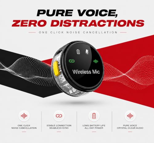Image of Primate Wireless Lavalier Microphone for iPhone & Android, Magnetic Clip-On Mini Mic with Charging Case, 70FT Range, Noise Cancellation, Reverb Effect, 30H Battery, USB-C & Lightning Receiver