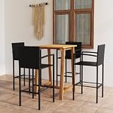 AUUKIJJK Outdoor Möbel 5-teilig Garten Bar Set Schwarz Möbel