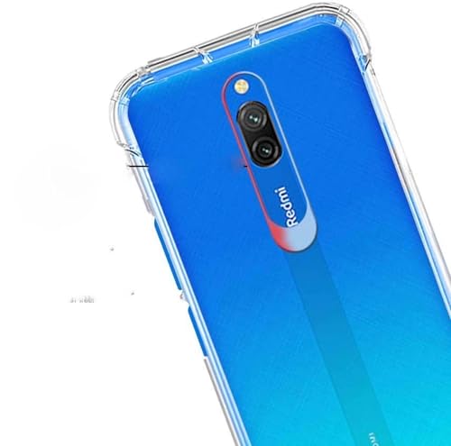 Image of BOXXO Flexible Back Cover for Mi Redmi 8A Dual | Back Cover Transparent Clear Shockproof Case Four Corner Protection | Slim Protective Mobile Phone Cover for Mi Redmi 8A Dual