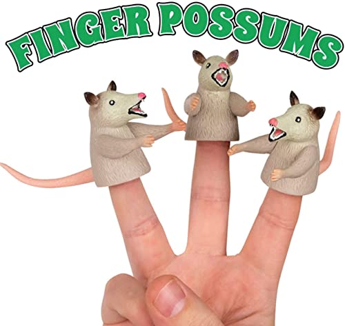 Archie Mcphee - Perplexing Possum Perfection Pack - Air Freshener, 3 Finger Puppets And Stress Ball - Set Of 5, 2 Inches #TOP3